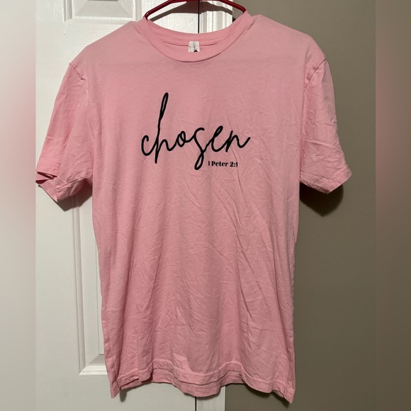Next Level Apparel Tops - Next Level “Chosen” Christian Graphic Tee | Size Medium | Light Pink